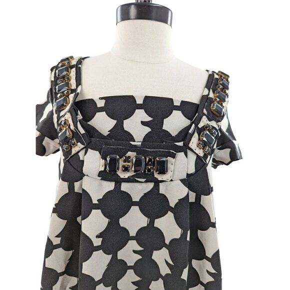 Karta Women White Square Neck Pleated Mini Dress Size Small - Picture 8 of 16